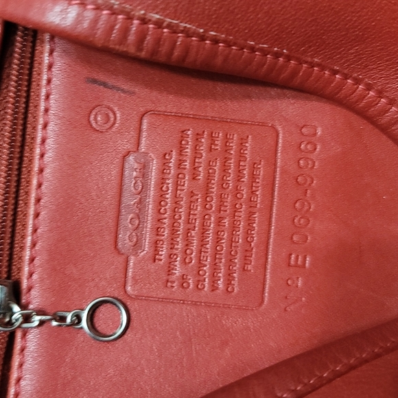 Vintage Leather Coach Red Daypack Backpack 9960 - Picture 12 of 15